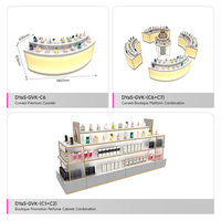 Table de présentation pour parfumerie, vitrine de magasin de cosmétiques très demandée pour les boutiques de marques, design intérieur de parfumerie