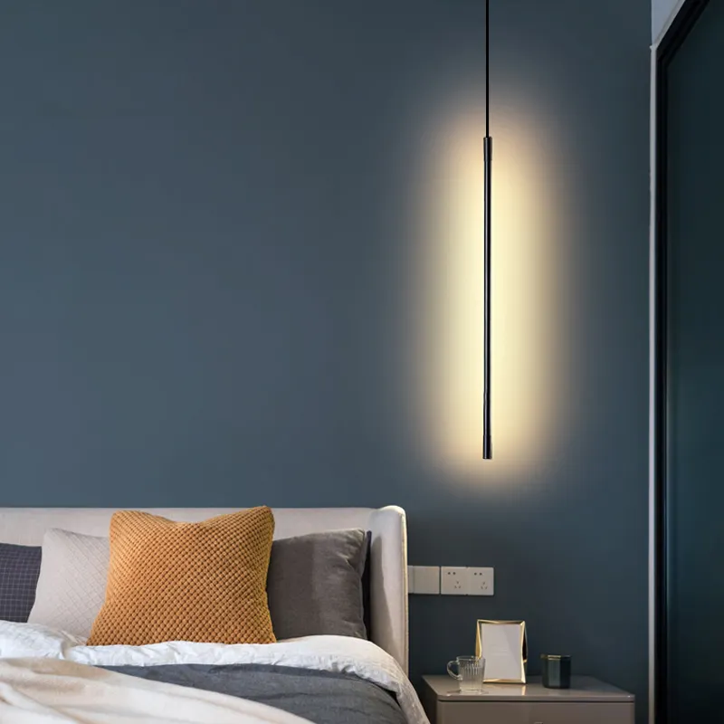 북유럽 디자인 현대 블랙 LED 매달려 매달려 펜던트 조명 램프 침실 거실 로프트 북유럽 홈 장식