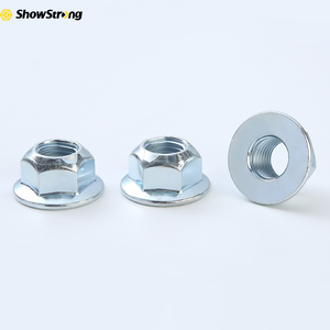 Écrou <span class=keywords><strong>hexagonal</strong></span> à bride à <span class=keywords><strong>sertir</strong></span> à 3 points FB6187YD-061074 M6 avec encoche de marquage, écrou à bride anti-débrayage personnalisé en usine - Product Image 1