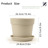 Pot de fleurs minimaliste en PP durable avec trou de drainage - Capacité de 9,6 L pour une utilisation en intérieur/extérieur et pour le jardinage à domicile