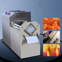 Industriële roestvrijstalen gemotoriseerde machine voor het snijden van aardappelchips, friet, groenten, fruit en snacks.