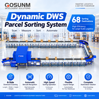 Sistema DWS de alta velocidad Máquina clasificadora de paquetes de seis escaneos Pesaje de lectura de código de barras para almacenes de comercio electrónico con cinturón de goma
