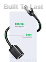 UGREEN NW112 Kabel Ekstensi Ethernet Cat6 Terlindung LAN Extender RJ45 Kabel Patch Jaringan 1000Mbps Konektor Male ke Female