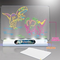 Samtoy Mini Dinosaure Version Planche à Dessin Fluorescent Effaçable 3D Magic Drawing Pad Pour Enfants Avec Lunettes