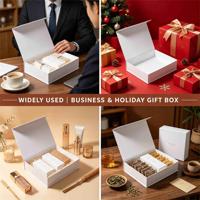 Boîte à rabat magnétique rigide de luxe avec logo personnalisé, boîte cadeau recyclable pour l'emballage de cadeaux d'affaires et de fêtes