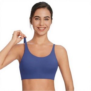 เสื้อชั้นในกีฬาเอเวอร์โกลว์ พลัสไซส์ แบบซัพพอร์ตสูง ผ้าริบ สำหรับผู้หญิง สายไขว้หลัง ไร้ตะเข็บ เหมาะสำหรับโยคะ ฟิตเนส ครอปท็อป กันกระแทก ไร้โครง - Product Image 4