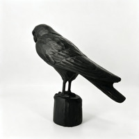 Sculpture d'hibou en fonte texturée, statue d'oiseau sur base de souche d'arbre, artisanat sculpté à la main, décoration de jardin extérieur, cadeau d'Halloween