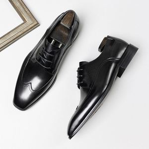Chaussures d'affaires haut de gamme en cuir véritable souple, style Oxford décontracté et formel, semelle plate antidérapante, lacets, chaussures pour hommes tendance - Product Image 4