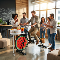 Vélo de fitness EXI 2026 avec pédales et mixeur pour jus de fruits et smoothies, idéal pour adultes et événements commerciaux, parfait pour le spinning art.