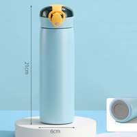 Bouteille d'eau isolée sans Bpa en acier inoxydable avec logo personnalisé pour enfants de style mignon avec couvercle escamotable