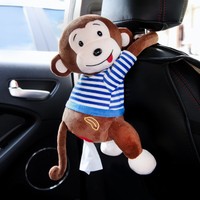 Boîte à mouchoirs en cuir pour voiture, design créatif pour accoudoir, motif dessin animé, tendance, à suspendre, pour siège arrière, décoration intérieure de voiture