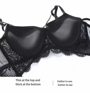 Lencería Sexy de Encaje para Uso Diario, Conjunto de Lencería con Aro de Acero, Conjunto de Sujetador y Braguitas Push-Up para Mujer - Product Image 4