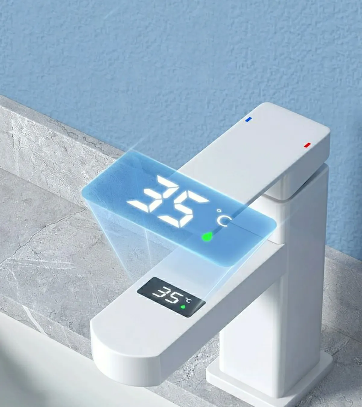 Badezimmer Digital Wasserhahn Temperatur regelung Wasserhahn Küche Heiß Kaltwasser Becken Wasserhahn Smart Messing Mischbatterien