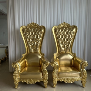 เก้าอี้บัลลังก์หนังสุดหรูหราสไตล์ราชินี - Product Image 1