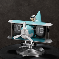 Saut de temps Quartz bureau automatique mécanique horloge de bureau Design moderne lumineux créatif avion forme décorations de bureau