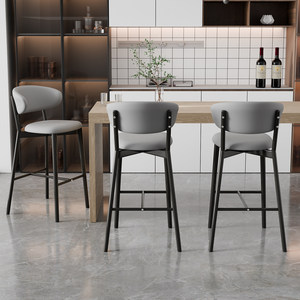 Sgabelli da <span class=keywords><strong>Bar</strong></span> Alti Usati con Struttura in Metallo, Design Moderno e di Tendenza, con Schienale, Smontabili per Uso Commerciale, Sedie per Tavoli da Isola - Product Image 4