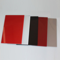 Verre laqué rouge 6mm