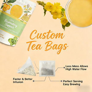 Thé de santé OEM à base de molène, de myrtille et de menthe, complément respiratoire à base de plantes, sachets de thé apaisants pour la gorge et la poitrine, boîte - Product Image 3