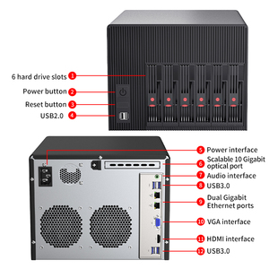 Serveur NAS Guanfeng BKHD G4900, 6 baies pour disques durs, prend en charge les processeurs Intel Core i3/i5/i7 / Celeron G4900 de 9e génération. Stockage de niveau entreprise. - Product Image 6