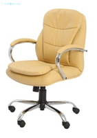 Chaise visiteur de bureau au design contemporain Offre Spéciale avec grande base en métal chromé et similicuir noir à Dubaï