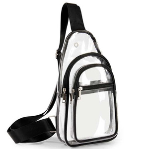 Bolso de Pecho Transparente de PVC, Impermeable, Unisex, Tipo Bandolera, para Viajes/Deportes, Bolso de Hombro Transparente - Product Image 1