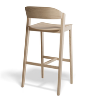 Chaise de bar moderne en bois massif avec pieds à dossier haut et design simple pour café, hôtel, restaurant, cuisine, tabouret, chaise de bar en bois massif