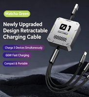 Câble de charge rapide 3 en 1 100W, cordon de charge multi-appareils avec ports L/Type C/Micro USB, câble de charge personnalisable avec logo cadeau