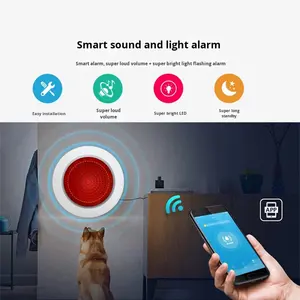 Stock d'usine <span class=keywords><strong>Meian</strong></span> Graffiti <span class=keywords><strong>Alarme</strong></span> sonore et lumineuse intelligente Zigbee 3.0 Prise en charge de l'application Tuya Bip sans fil haute puissance 100 dB - Product Image 2