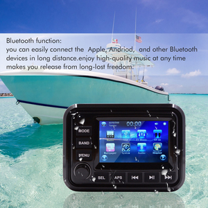 Accessoires pour bateaux, yachts et quads : autoradio MP5 avec écran tactile 5'', streaming BT, H-303A+ 4x haut-parleurs étanches 6,5'' - Product Image 4