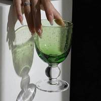 Verres à vin Samlife de 240 ml de style mexicain, couleur verte, avec corps à bulles