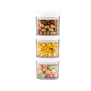 畅销3件密封食品储存容器BPA免费塑料谷物容器，用于糖和干粮
