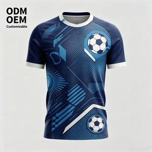 เสื้อฟุตบอลแบบมีสายรัดไหล่ ผ้าโพลีเอสเตอร์ 100% พิมพ์ลายด้วยความร้อน ระบายอากาศได้ดี แห้งเร็ว แขนสั้น พิมพ์โลโก้ตามสั่งด้านหน้า - Product Image 1