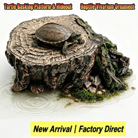 Décor de habitat réaliste pour reptiles : Tronc d'arbre en résine à l'aspect naturel pour tortue, grenouille, lézard léopard, araignée – Plateforme de basking