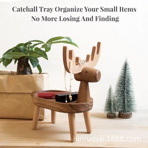 Reindeer Shaped <b>Key</b> Storage Rack Wooden Desk <b>Organizer</b> For Entryway Home Decor - Product Image 2