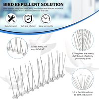 Piques anti-oiseaux en acier inoxydable 32cm/40cm/48cm/60cm, écologiques, dissuasives contre les pigeons, pour la lutte antiparasitaire extérieure, balcon, toit, clôture