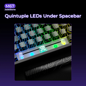 Teclado Mecánico XVX M67 <span class=keywords><strong>JadeStone</strong></span>, 67 Teclas, 65%, Gasket, Hot-Swap, Keycaps IMD-Tech, Inalámbrico Trimodal, RGB, para Juegos - Product Image 4
