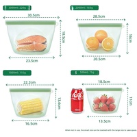 Siliconen voedselbewaarzak, voedselveilig, herbruikbaar, zelfdichtend, voor fruit en groenten