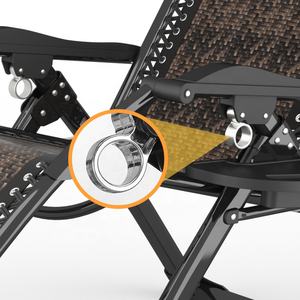 <span class=keywords><strong>Chaise</strong></span> <span class=keywords><strong>longue</strong></span> zéro gravité pliable en métal et rotin PE, réglable, pour extérieur, piscine, plage et loisirs - Product Image 6