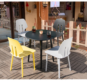 Nordic Plastic Outdoor Furniture Coffee Table Backrest Chair Dining Set Chaise Plastique Exterieur