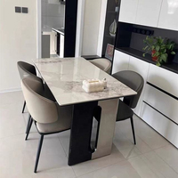 Ensemble de table et chaises de salle à manger de luxe écologique de style européen moderne (4 chaises) pour la maison, l'hôtel et l'appartement