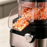 Robot culinaire multifonctionnel électrique commercial SHN en plastique PP et acier inoxydable, hachoir à légumes, râpe, coupe-légumes 6-en-1