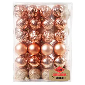 Groothandel 48 Stks/doos Kerst Bal Set Decoratie Benodigdheden Kerstboom Ornamenten Xmas Ball