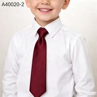 Cravate pour enfants en polyester tissé uni, design pour bébés garçons, cravate personnalisée