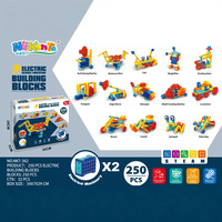 Blocs de construction en plastique ABS motorisés STEAM Technology, 180 pièces, grandes particules, engrenages mécaniques, puzzle électrique éducatif