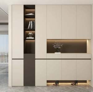 Meuble de rangement d'entrée en bois avec cloison optimale, grand/petit, design moderne, rangement à chaussures pour la maison/l'appartement - Product Image 1