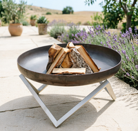 Brasero d'extérieur portable en acier Corten, taille réglable 60-150 cm, résistant aux intempéries, foyer en acier inoxydable pour jardin