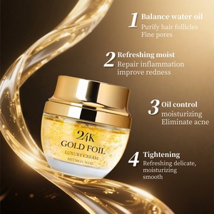 <span class=keywords><strong>Crema</strong></span> Facial Antioxidante Iluminadora de Piel de 24K y 50G al por Mayor, Vegana, Fortalece la Barrera Cutánea, Calmante e Hidratante - Product Image 2