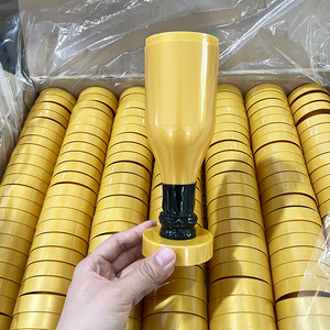 330ml <strong>Mini</strong> Small Plastic <strong>Champagne</strong> Custom Gold Plastic <strong>Bottle</strong> with Black Foil - Product Image 2