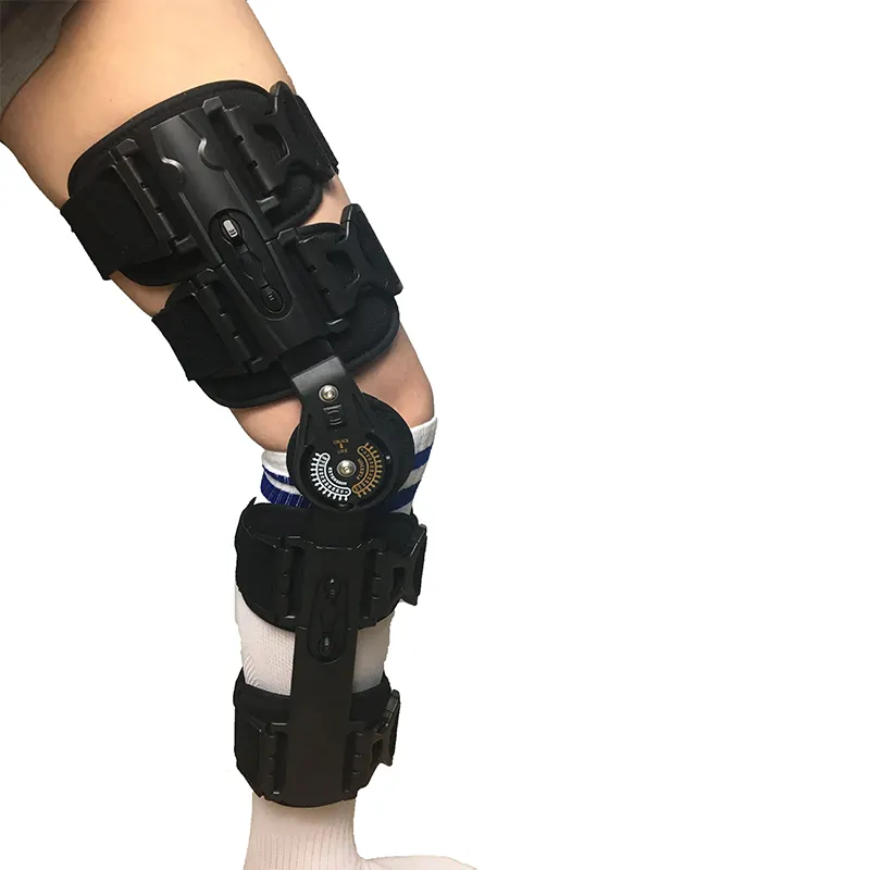 Regolabile ROM Cerniera ginocchio fisso brace con rimovibile di alta qualità parte in plastica