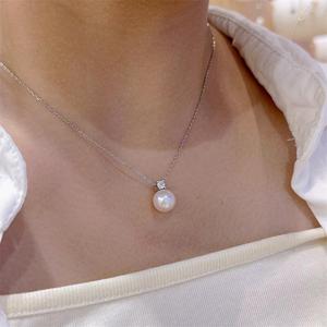 Collier de luxe léger haut de gamme en argent pur S925 avec pendentif princesse en perle d'eau douce non nuculaire de 8 mm, modèle 21393, vente en gros Wenchi Zhuji - Product Image 2